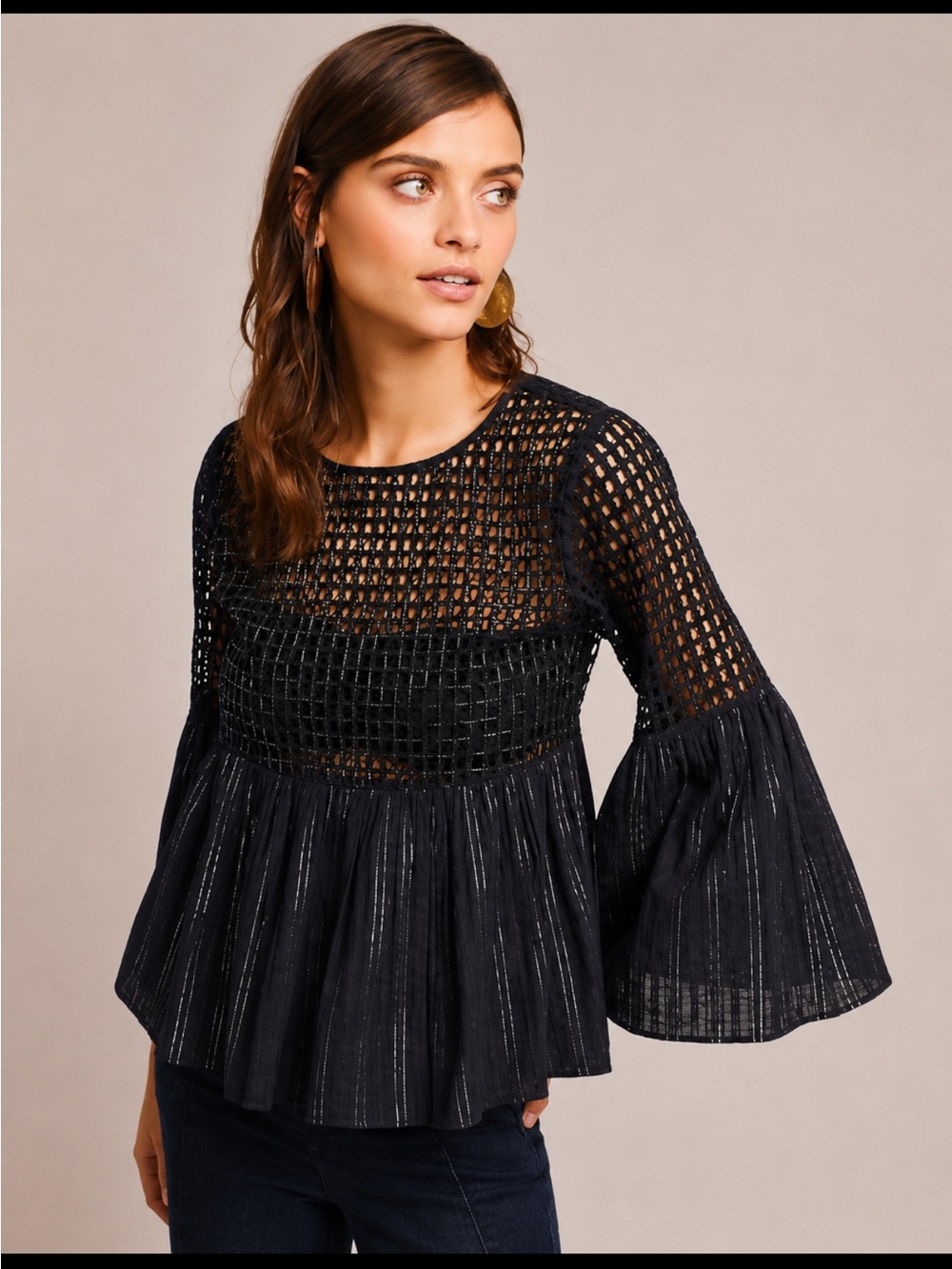 Anthropologie Maeve Alameda Black Top